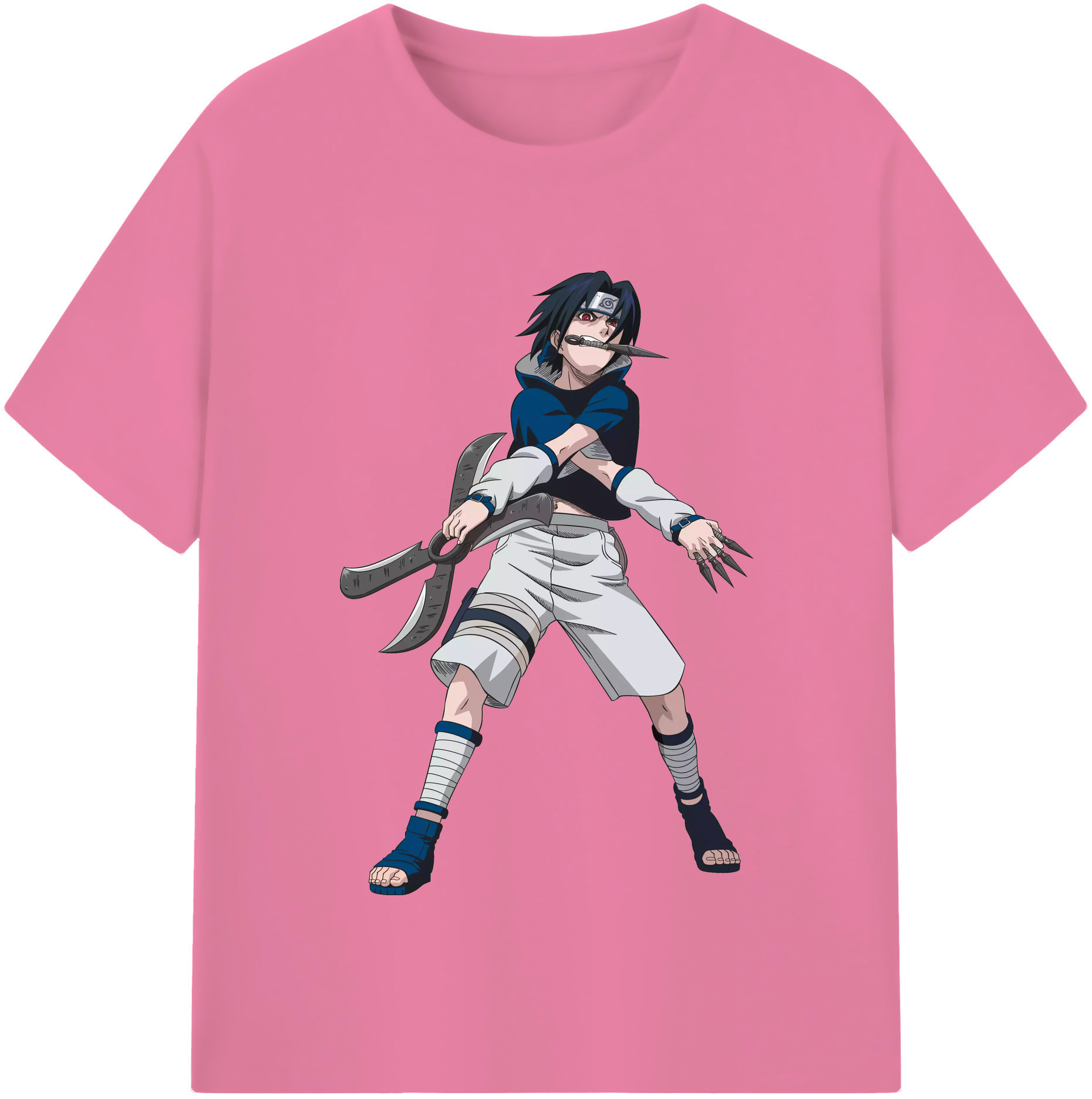（画像用） NARUTO -ナルト- うちは サスケ Uchiha Sasuke 綿100％半袖Tシャツ（フロントプリント）